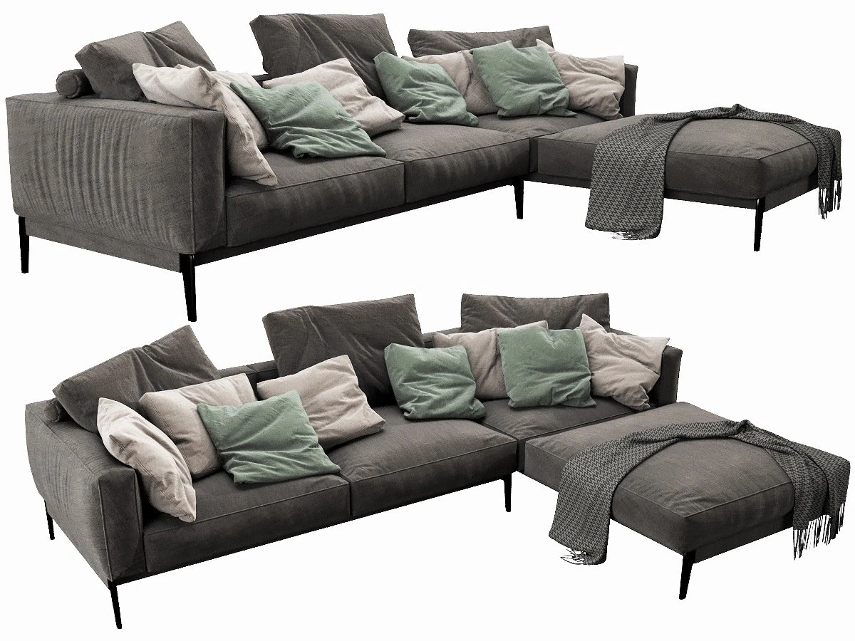 flexform romeo chaise lounge 3D Model .c4d .max .obj .3ds .fbx .stl .blend