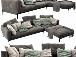 flexform romeo chaise lounge Modelo 3D
