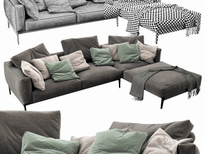 flexform romeo chaise lounge Modelo 3D