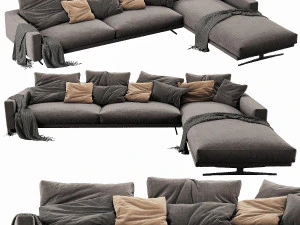 flexform campiello chaise lounge 3D Model