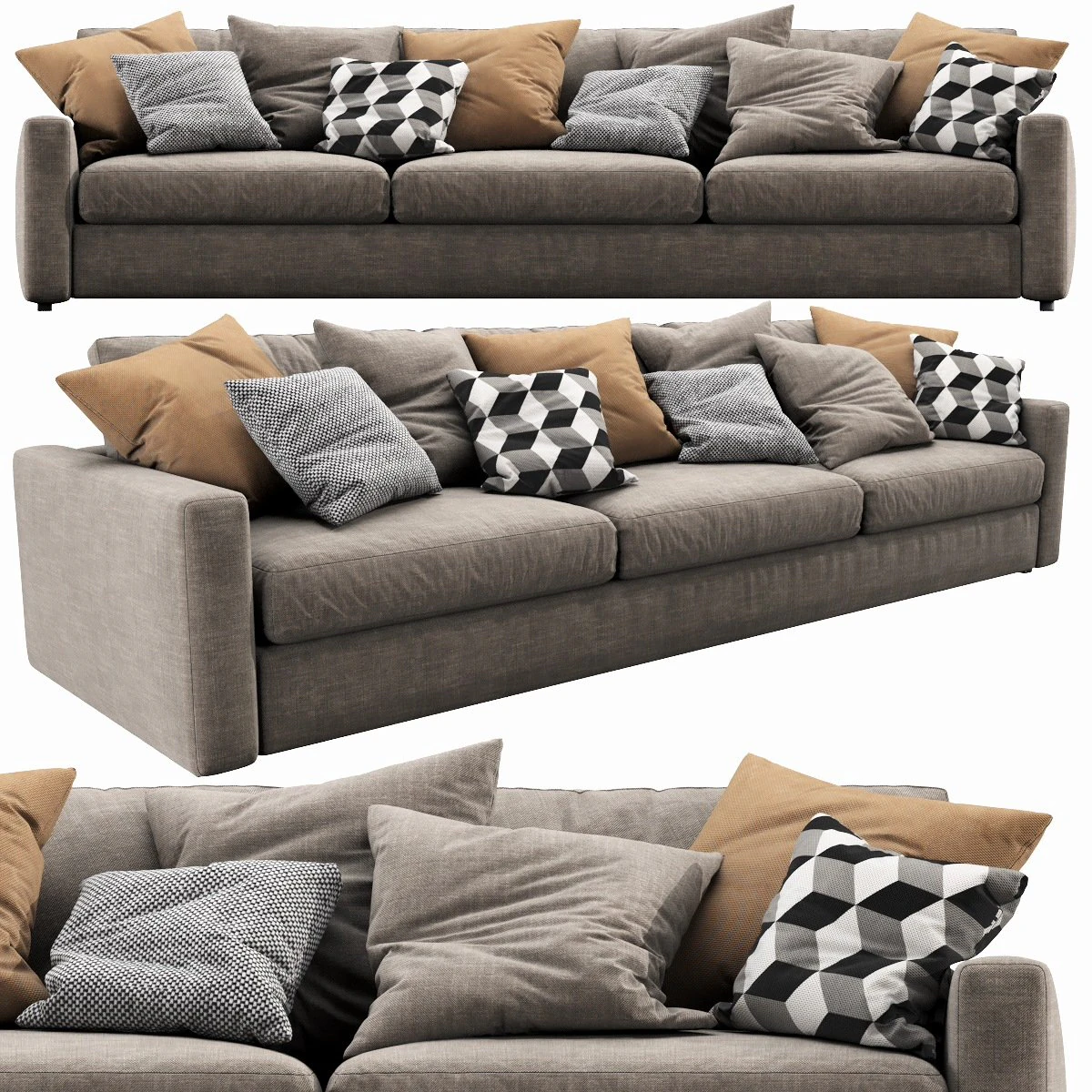 linteloo fabio 3 seater 3D Model .c4d .max .obj .3ds .fbx .stl .blend 