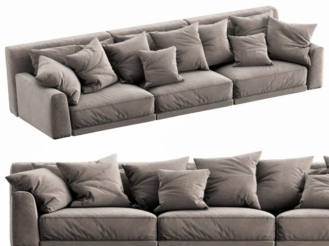poliform paris seoul 3 seater Modelo 3D .c4d .max .obj .3ds .fbx .stl .blend 