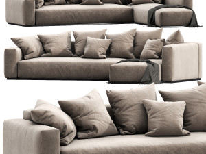 flexform lario chaise lounge Modello 3D