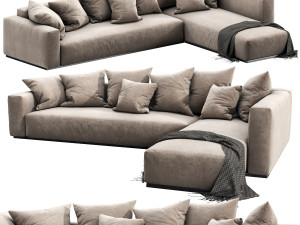 flexform lario chaise lounge Modello 3D