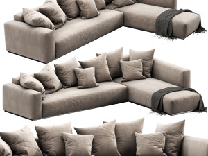 flexform lario chaise lounge Modello 3D