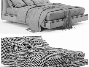 bb italia richard bed 3D Model
