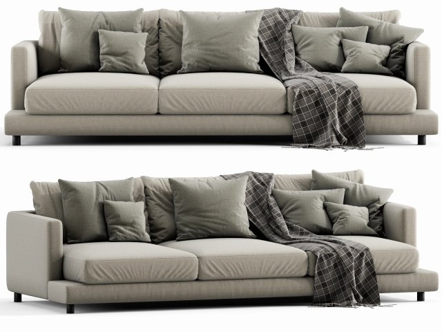 flexform long island 3 seater 3D 모델 .c4d .max .obj .3ds .fbx .stl .blend 