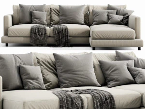 Flexform isola lunga 3 posti Modello 3D