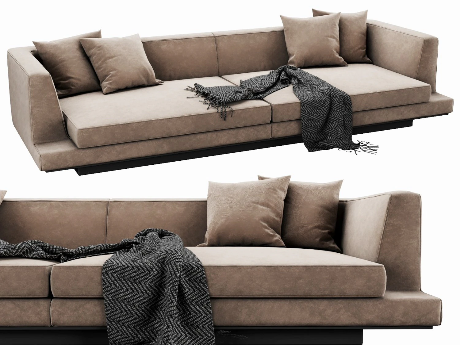 bb italia aurae sofa 3D Model .c4d .max .obj .3ds .fbx .stl .blend 