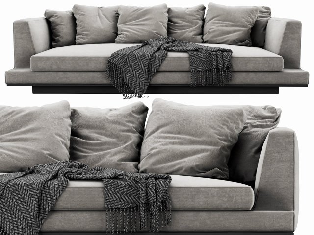 bb italia aurae sofa Model 3D .c4d .max .obj .3ds .fbx .stl .blend