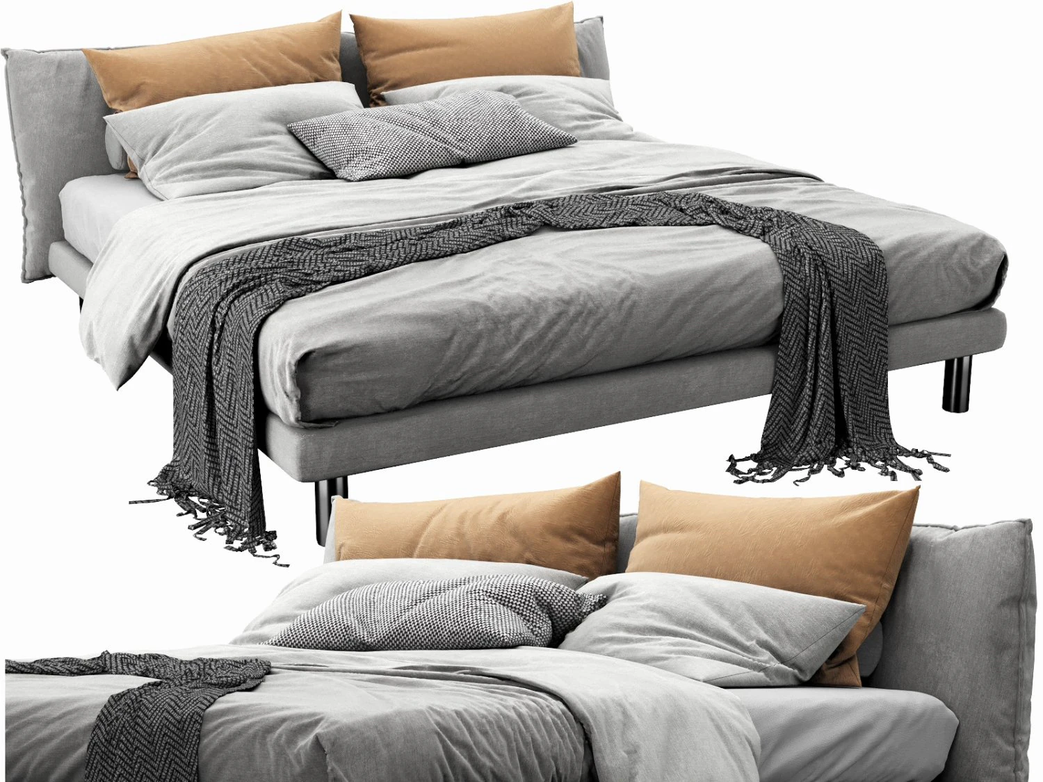 meridiani oliver bed 3D Model .c4d .max .obj .3ds .fbx .stl .blend