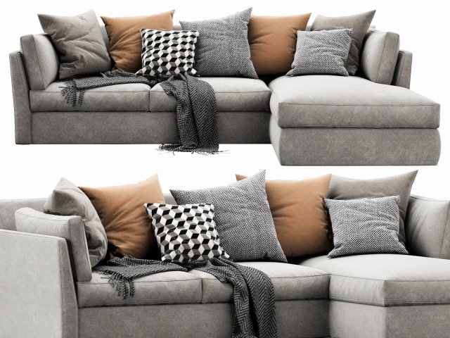 meridiani queen chaise lounge 3D Modell .c4d .max .obj .3ds .fbx .stl .blend 