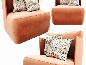 meridiani keaton fit armchair 3D-Modell