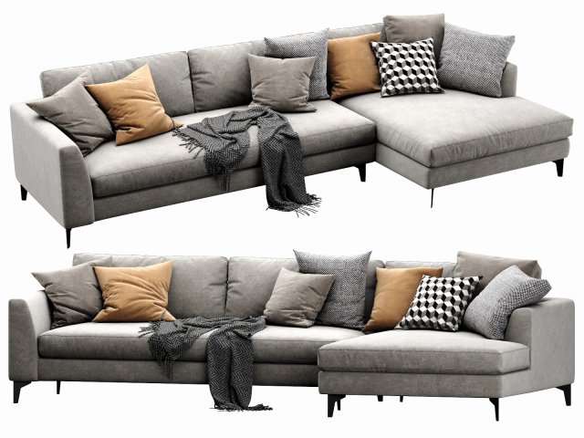 meridiani louis up chaise lounge 3D Model .c4d .max .obj .3ds .fbx .stl .blend 