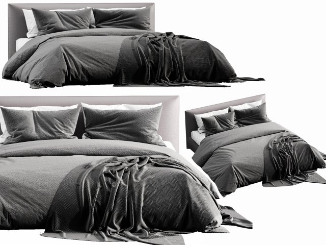 meridiani scott bed 3D Model .c4d .max .obj .3ds .fbx .stl .blend 
