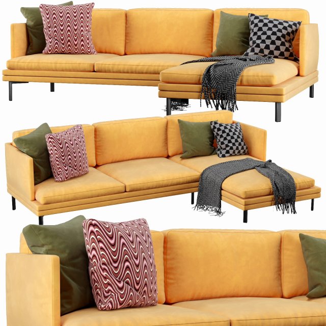 zanotta william chaise lounge Modelo 3D .c4d .max .obj .3ds .fbx .stl .blend 