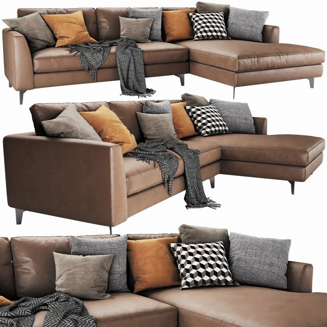 meridiani louis up chaise lounge 3D-Modell .c4d .max .obj .3ds .fbx .stl .blend 