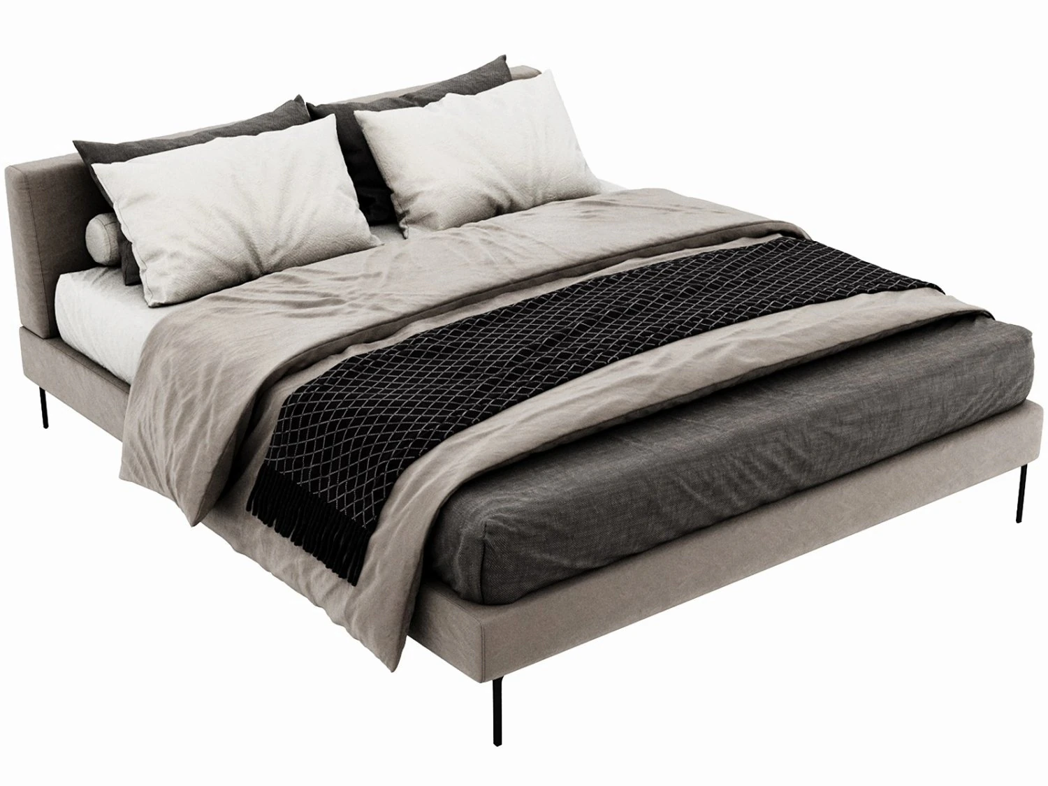 bb italia charles bed 3D Model .c4d .max .obj .3ds .fbx .stl .blend 