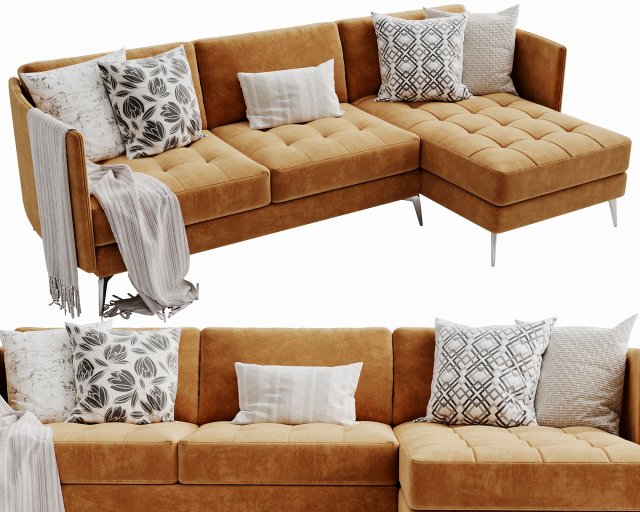 boconcept osaka chaise lounge 2 3D Модель .c4d .max .obj .3ds .fbx .stl .blend