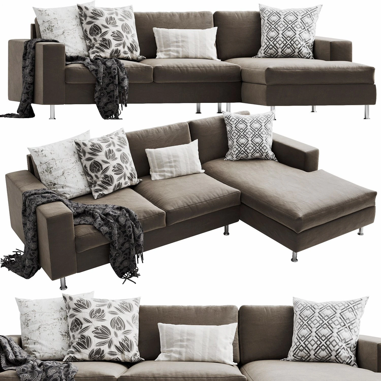 boconcept indivi2 chaise lounge 3D Model .c4d .max .obj .3ds .fbx .stl .blend 