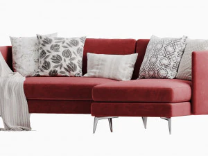 boconcept osaka 4 chaise lounge 3D Model