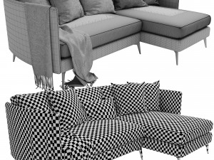 boconcept osaka 4 chaise lounge Modelo 3D