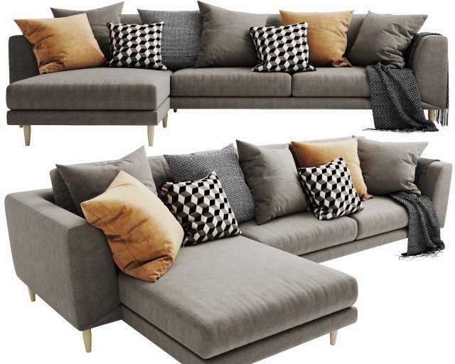 boconcept fargo 2 chaise lounge Model 3D .c4d .max .obj .3ds .fbx .stl .blend 