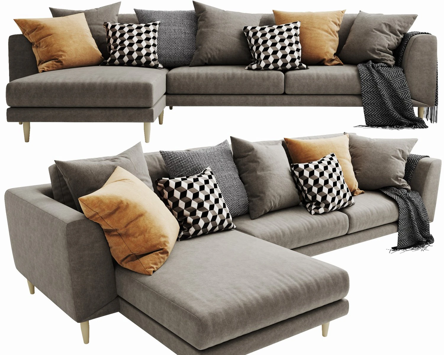 boconcept fargo 2 chaise lounge 3D Model .c4d .max .obj .3ds .fbx .stl .blend 