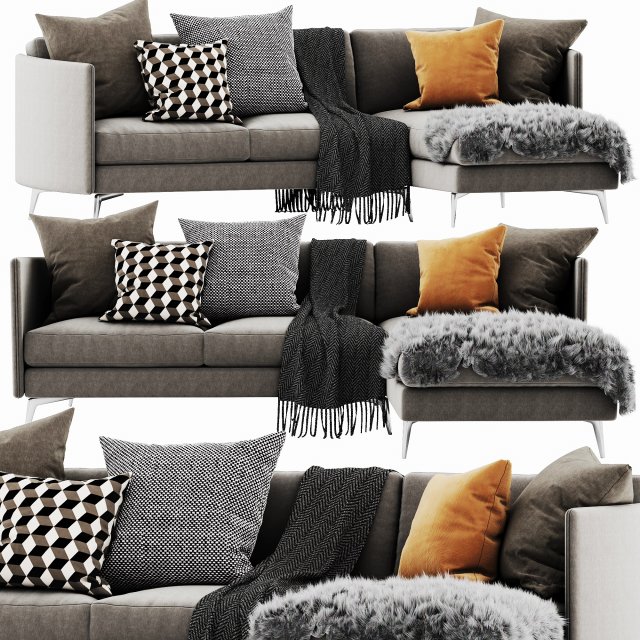 boconcept osaka 6 chaise lounge Modelo 3D .c4d .max .obj .3ds .fbx .stl .blend