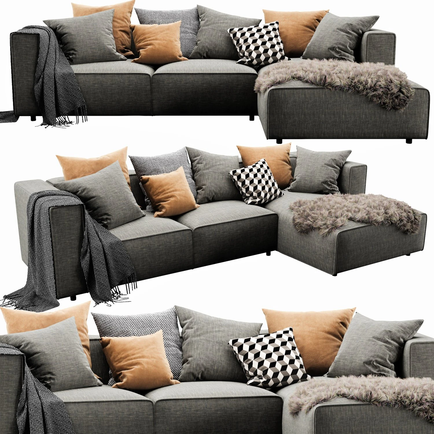 boconcept carmo chaise lounge 3D Model .c4d .max .obj .3ds .fbx .stl .blend