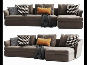 molteni c sloane chaise lounge Model 3D