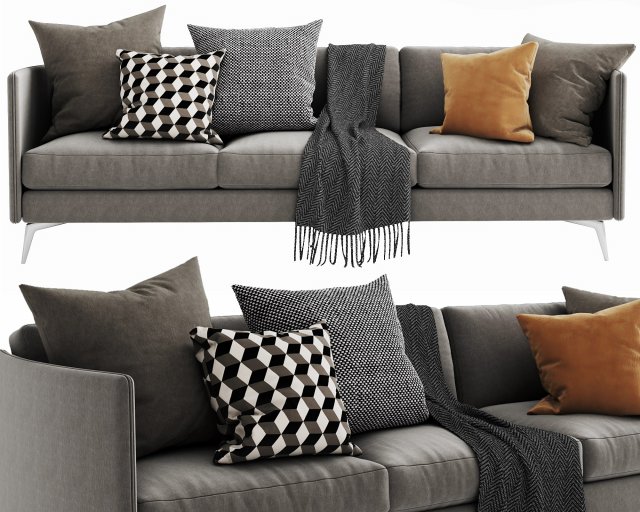 boconcept osaka 3 seater Modelo 3D .c4d .max .obj .3ds .fbx .stl .blend 