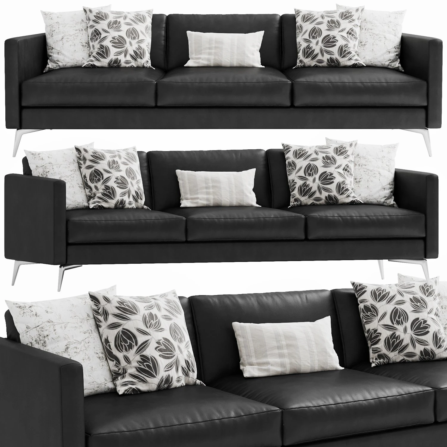 boconcept osaka 3 seater 3D Model .c4d .max .obj .3ds .fbx .stl .blend