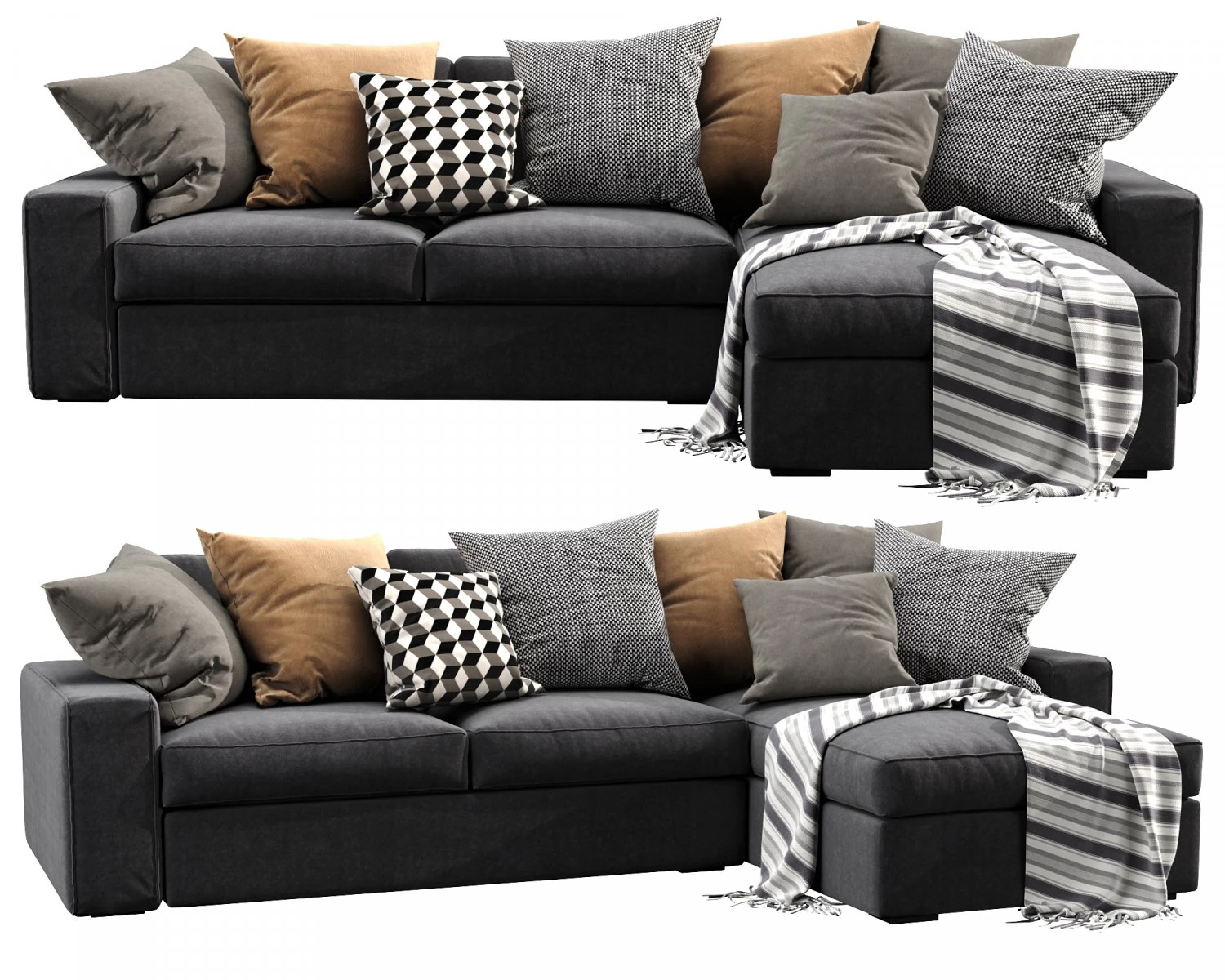ikea kivik chaise lounge 3D Model .c4d .max .obj .3ds .fbx .stl .blend 