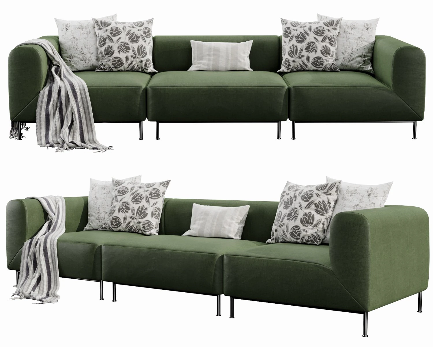 boconcept miami 3 seater 3D Model .c4d .max .obj .3ds .fbx .stl .blend