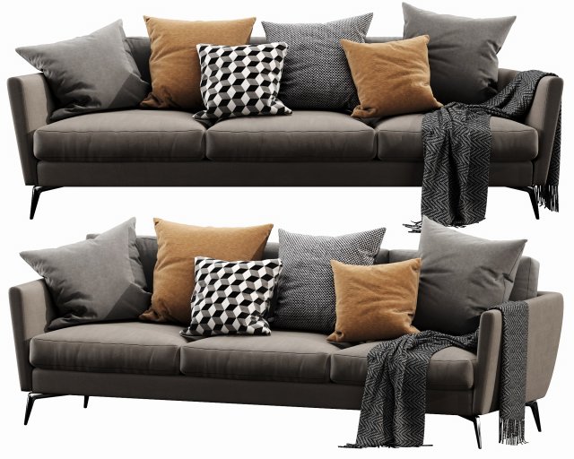 boconcept miami 3 seater 3D Модель .c4d .max .obj .3ds .fbx .stl .blend 