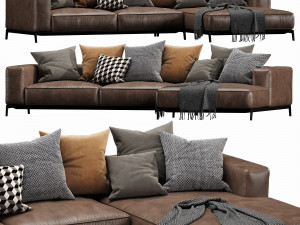 flexform ettore chaise lounge 3D 模型