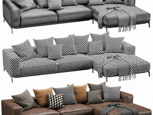 flexform ettore chaise lounge 3D 模型