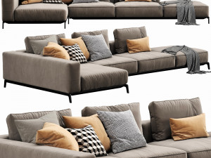 flexform ettore sectional 3D Model