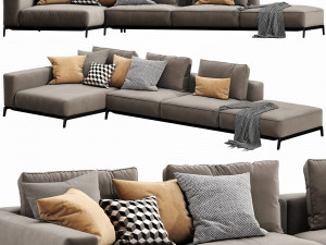 flexform ettore sectional 3D 模型