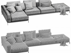 flexform ettore sectional 3D 模型