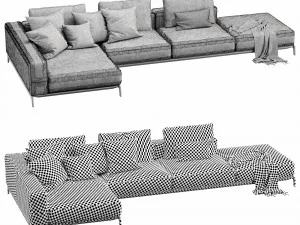 flexform ettore sectional 3D Model