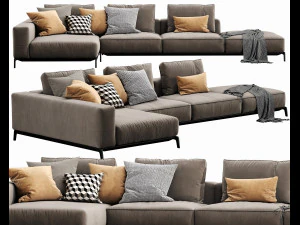 flexform ettore sectional 3D Model