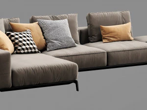 flexform ettore sectional 3D Model
