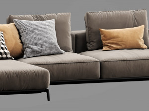 flexform ettore sectional 3D 模型