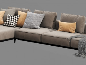 flexform ettore sectional 3D 模型