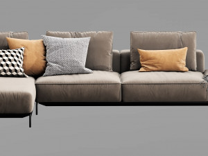 flexform ettore sectional 3D 模型