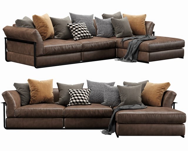 flexform zeno chaise lounge 3D Model .c4d .max .obj .3ds .fbx .stl .blend 