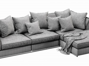 flexform zeno chaise lounge 3D Model