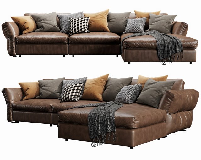 flexform newbridge chaise lounge 3D Model .c4d .max .obj .3ds .fbx .stl .blend 